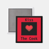 Kiss the Cook Red & Black Magnet (Vorderseite/Rückseite)