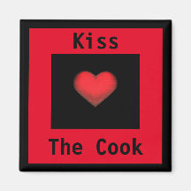 Kiss the Cook Red & Black Magnet