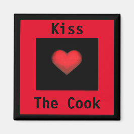 Kiss the Cook Red & Black Magnet