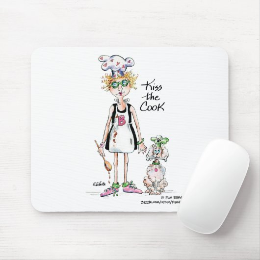 "Kiss the Cook zeichnend Sie ist müde, sei freundl Mousepad (Mit Mouse)
