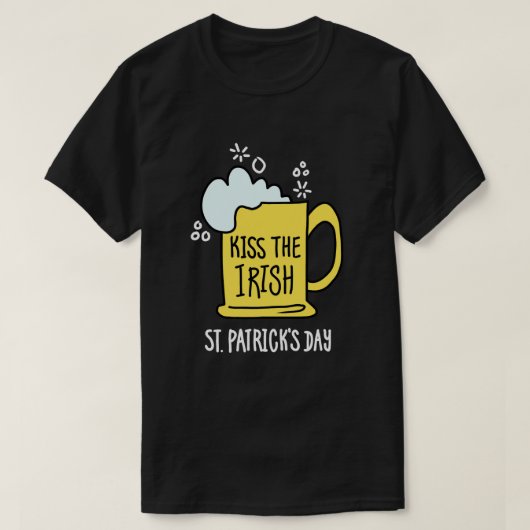 Kiss the Irish Beer St. Patrick’s Day Black shirt (Design vorne)