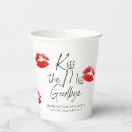 Kiss the Miss Goodbye Bachelorette Pappbecher