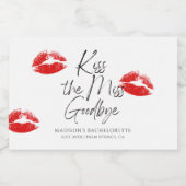 Kiss the Miss Goodbye Bachelorette Schaumweinetikett (Einzelnes Label)