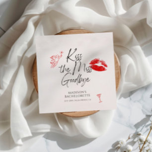 Kiss the Miss Goodbye Bachelorette Serviette