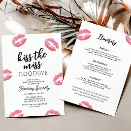 Kiss the Miss Goodbye Bachelorette Weekend Einladung