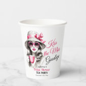 Kiss the Miss Goodbye Brautparty Tee Party Pappbecher (Vorderseite)