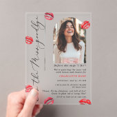 Kiss the Miss Goodbye Foto Arch Bachelorette Acryleinladungen (Insitu (Handheld))