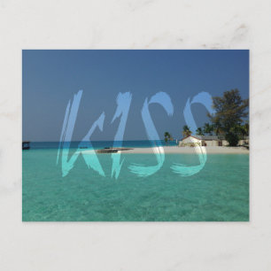 Kiss Transparent White Graffiti Postkarte
