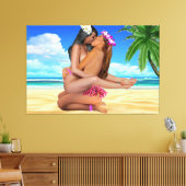 KISS WRESTLING LEINWANDDRUCK (Insitu (Wohnzimmer))