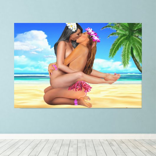 KISS WRESTLING LEINWANDDRUCK (Insitu (Holzboden))