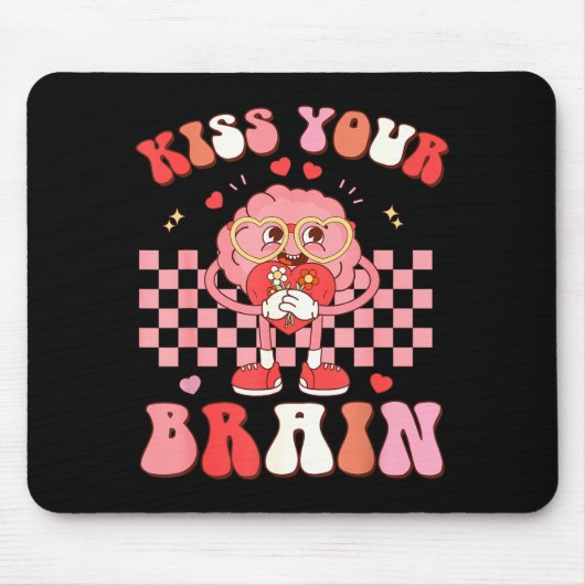 Kiss Your Brain Valentines Test Day Teacher Squad Mousepad (Vorne)