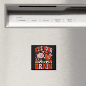 Kiss Your Brain Women Valentine's Day Retro School Magnet (In Situ (Geschirrspüler))