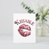 Kissable Glitzer Smooch Postkarte (Stehend Vorderseite)