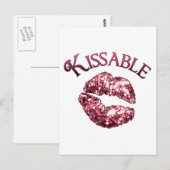 Kissable Glitzer Smooch Postkarte (Vorne/Hinten)