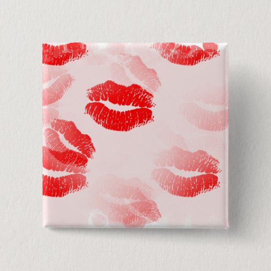 Kissable Lippenquadratischer Knopf Button (Vorderseite)