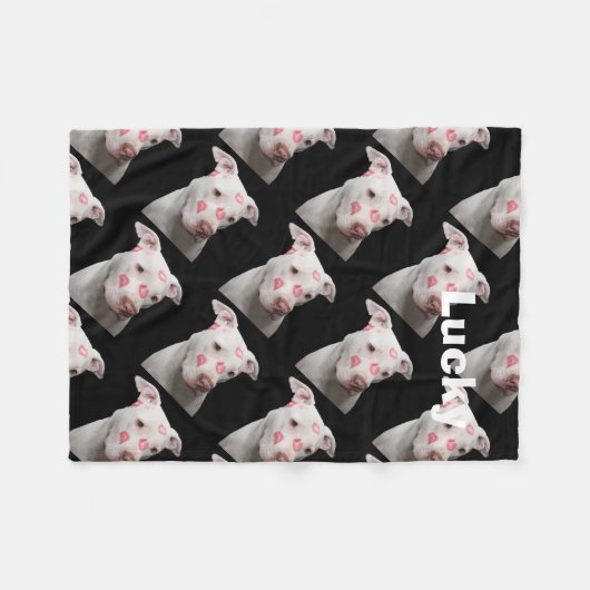 Kissable Pitbull Fleecedecke (Vorderseite (Horizontal))