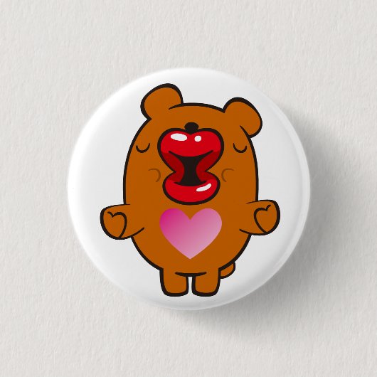 Kissbär Button (Vorderseite)
