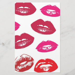 Kissbare Lippen (Küsseln der Lippen, Rot und Rosa Briefpapier