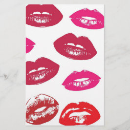 Kissbare Lippen (Küsseln der Lippen, Rot und Rosa  Briefpapier