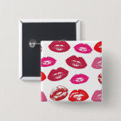 Kissbare Lippen (Küsseln der Lippen, Rot und Rosa  Button (Vorne & Hinten)