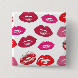 Kissbare Lippen (Küsseln der Lippen, Rot und Rosa  Button