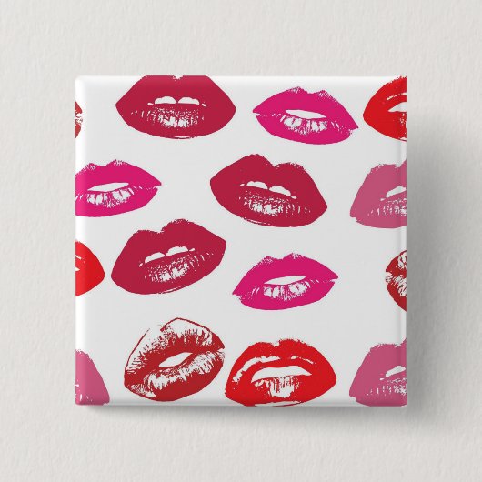 Kissbare Lippen (Küsseln der Lippen, Rot und Rosa  Button (Vorderseite)