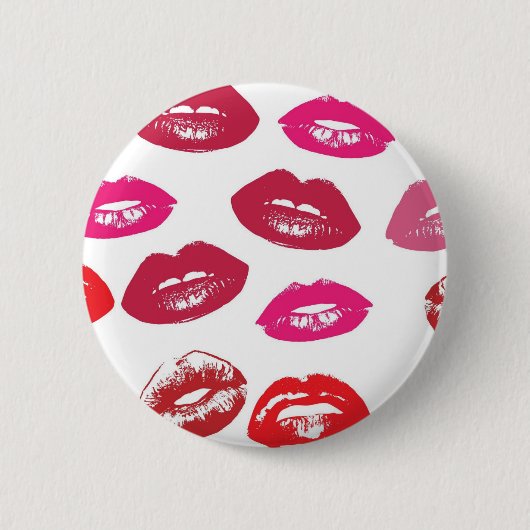 Kissbare Lippen (Küsseln der Lippen, Rot und Rosa  Button (Vorderseite)