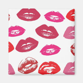 Kissbare Lippen (Küsseln der Lippen, Rot und Rosa  Magnet