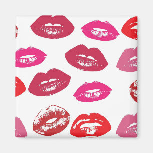 Kissbare Lippen (Küsseln der Lippen, Rot und Rosa Magnet