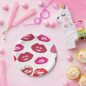 Kissbare Lippen (Küsseln der Lippen, Rot und Rosa  Pappteller (Party)