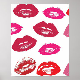 Kissbare Lippen (Küsseln der Lippen, Rot und Rosa  Poster