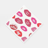 Kissbare Lippen (Küsseln der Lippen, Rot und Rosa  Serviette (Ecke)