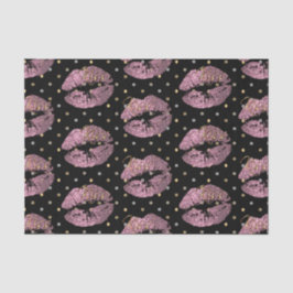 Kissbare Rosa Glitzer Lippen Seidenpapier