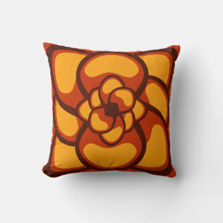 Kissen, Abstrakte Blume 3, braunes Orange Gold Kissen