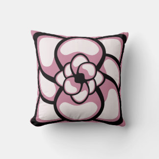 Kissen, Abstrakte Blume 3, rosa Schwarz Kissen
