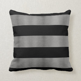 Kissen aus schwarzem und silberfarbenem Sofa