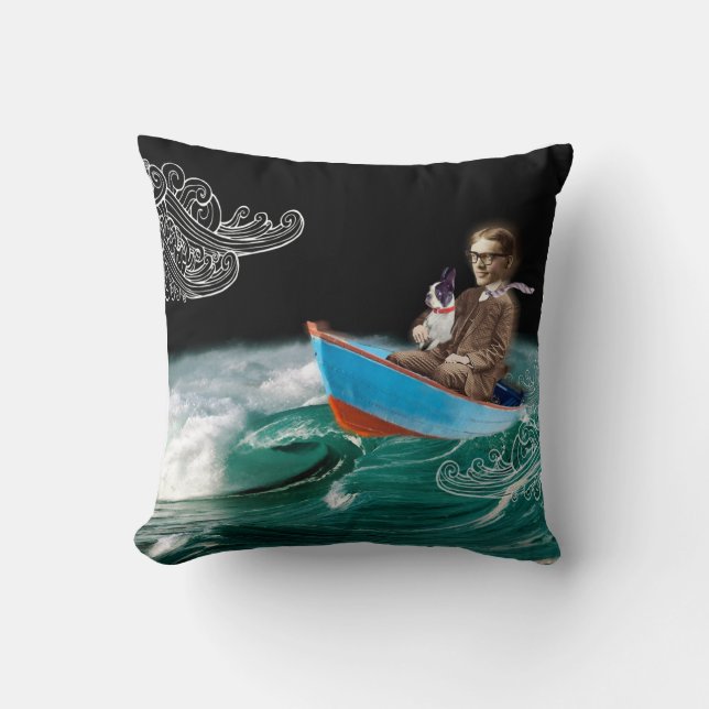 Kissen Bostons Terrier kann ich die Welt (Vorderseite)