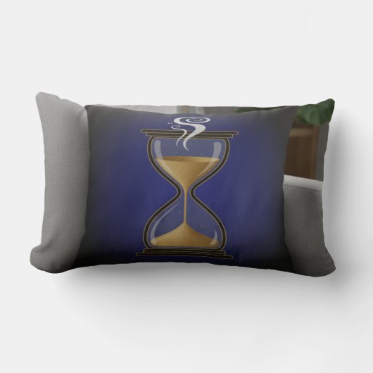 Kissen "Brew Time" – Design Sanduhr und Kaffee, El (Vorderseite)
