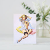 Kissen Button nach oben Postkarte (Stehend Vorderseite)