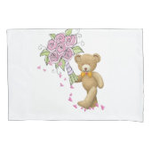 Kissen Case White Teddy Bär Floral Kissenbezug (Vorderseite)