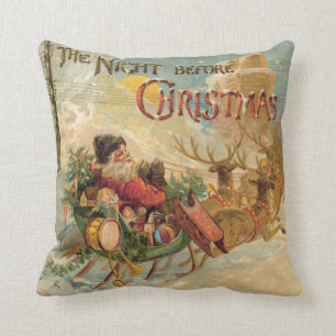Kissen "Die Nacht vor Weihnachten" Santa Schlitten
