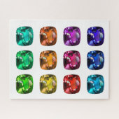 Kissen Edelsteine in allen Farben Gemologisches Pu Puzzle (Horizontal)