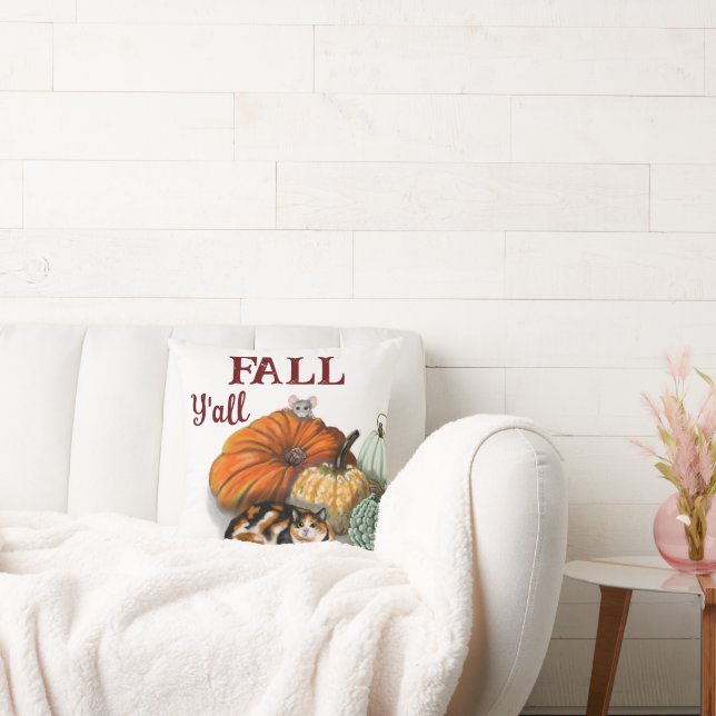 Kissen, fallend, mit Calico Kat, Maus, Kürbis Kissen (Liege)