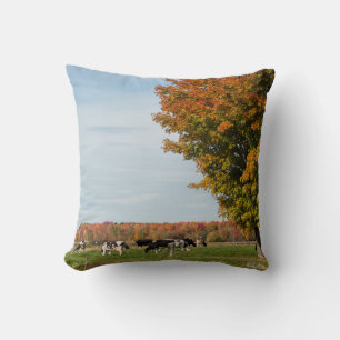 Kissen, Foto von Kühen mit Baum Kissen