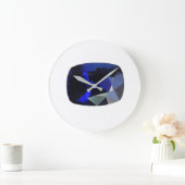 Kissen geformt Sapphire Gemstone Blue Large Clock Große Wanduhr (Zuhause)