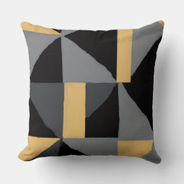 Kissen Geometrie Schwarz und Gold | Handwerklicher