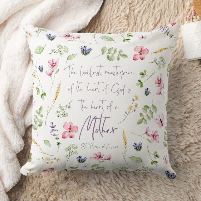 Kissen 'Herz einer Mutter' mit Wildblumen (Decke)
