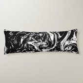 Kissen im Schwarz-Weiß-Marmor-Stil (Rückseite)