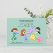 Kissen-Kampf-Einladung Einladung (Stehend Vorderseite)