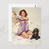 Kissen Kampfflugzeug-Button nach oben Postkarte (Vorne/Hinten)